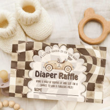Klassieke Neutrale Race Auto Baby Shower Luier Raf