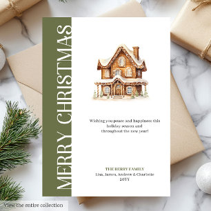 Klassieke neutrale tonen kerstgroet template feestdagenkaart