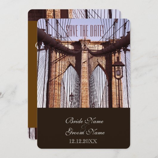 Klassieke New York Brooklyn Bridge Kaart (Voorkant / Achterkant)