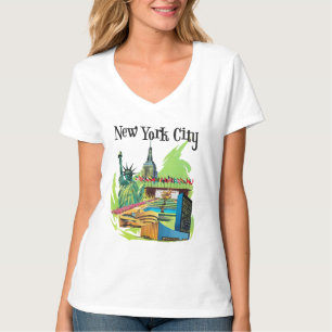 Klassieke New york City liberty statue Reis kunst T-shirt