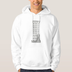 Klassieke New York Stoep Appartement Tekening Hoodie