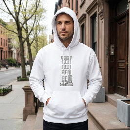 Klassieke New York Stoep Appartement Tekening Hoodie