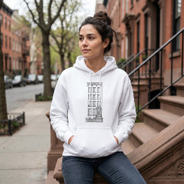 Klassieke New Yorkse Stoep Appartement Tekening Hoodie