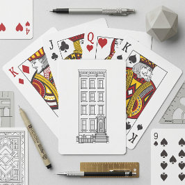 Klassieke New Yorkse stoep appartement tekening Pokerkaarten