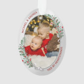Klassieke Newborn 1e kerstBig Brother Ornament (achterkant)