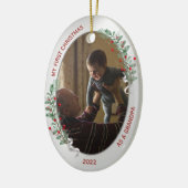 Klassieke Newborn 1e kerstopa Keramisch Ornament (Links)