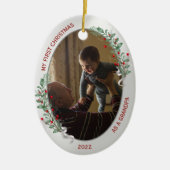 Klassieke Newborn 1e kerstopa Keramisch Ornament (Voorkant)