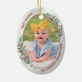 Klassieke Newborn 1e kerstopa Keramisch Ornament (Achterkant)