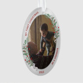 Klassieke Newborn 1e kerstopa Ornament (voorkant)