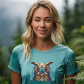 Klassieke Noble Great Horned Uil Portret Buiten T-shirt