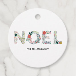 Klassieke noel Floral Typografie Kerstmis Bedankjes Labels
