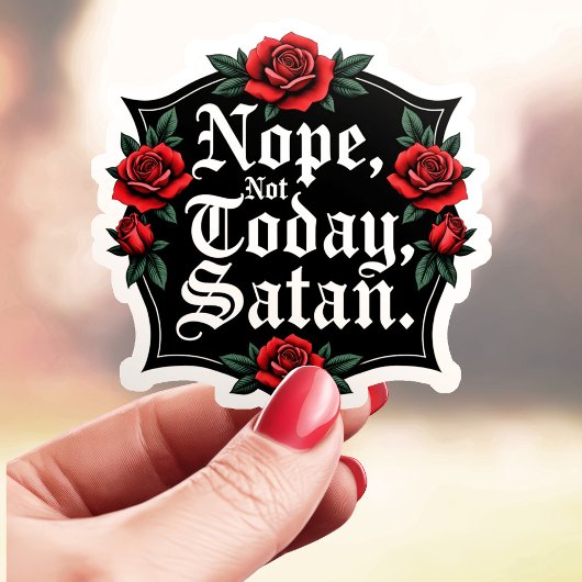 Klassieke Nope niet vandaag Satan Sticker