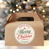 Klassieke North Pole Kerstmis Express Ronde Sticker