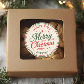 Klassieke North Pole Kerstmis Express Ronde Sticker