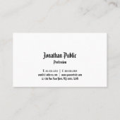 Klassieke nostalgge look Plain Professional Elegan Visitekaartje (Achterkant)