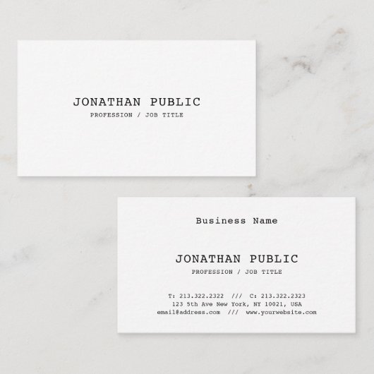 Klassieke nostalgische look cool design strak effe visitekaartje (Voorkant / Achterkant)