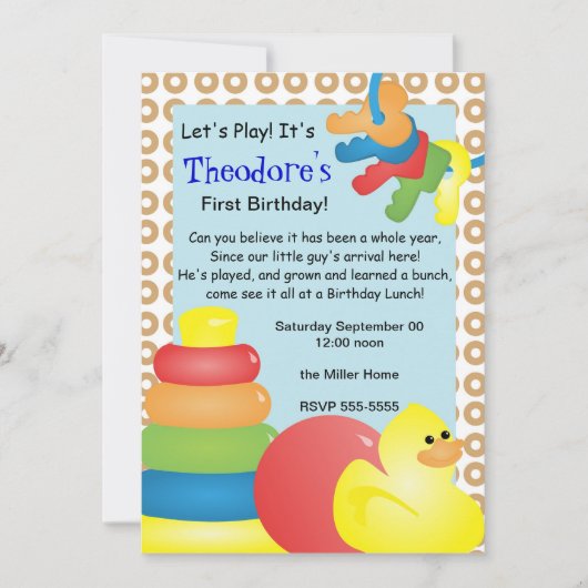 Klassieke nostalgische speelgoedartikelen kaart (Voorkant)