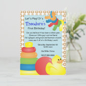 Klassieke nostalgische speelgoedartikelen kaart (Staand voorkant)