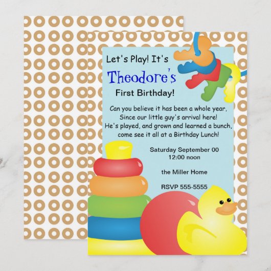 Klassieke nostalgische speelgoedartikelen kaart (Voorkant / Achterkant)