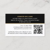 Klassieke Notaris Openbare Foto QR-code Zwart Visitekaartje (Achterkant)
