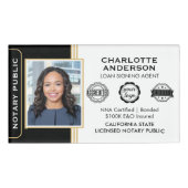 Klassieke Notaris Public Loan Signing Agent Black Naambadge (Voorkant)