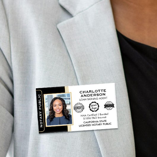 Klassieke Notaris Public Loan Signing Agent Black Naambadge