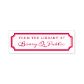 Klassieke Notched Border Library Bookplate Stempel (Design)