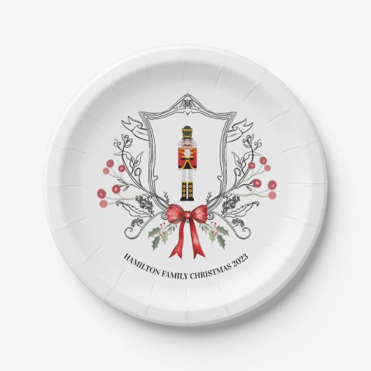 Klassieke Notenkraker Crest Papieren Bordje (Voorkant)