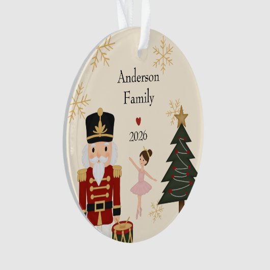 Klassieke Notenkraker Kerst Acryl Ornament (voorkant)