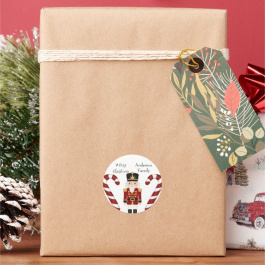 Klassieke Notenkraker Kerst Ronde Sticker (Feestdagen)