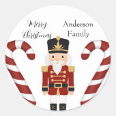 Klassieke Notenkraker Kerst Ronde Sticker (Voorkant)