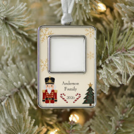 Klassieke Notenkraker Kerstmis Verzilverd Omlijst Ornament