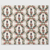 Klassieke Notenkraker krans rood groen Cadeaupapier (Vlak)