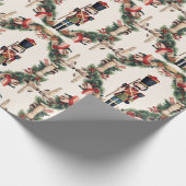 Klassieke Notenkraker krans rood groen Cadeaupapier (Hoek)