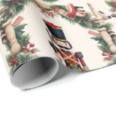 Klassieke Notenkraker krans rood groen Cadeaupapier (Rol Hoek)