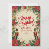 Klassieke Notenkraker rood en goud Feestdagenkaart (Voorkant)