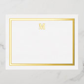 Klassieke notitiekaart met goud folie serif initia (Voorkant)