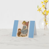 Klassieke Notitiekaart met Schilderij van Kind met (Gele Bloem)