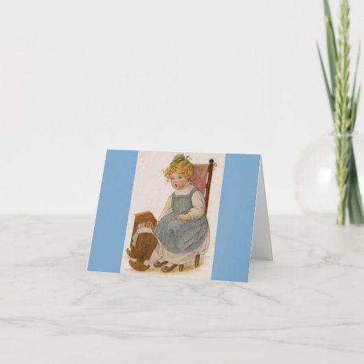 Klassieke Notitiekaart met Schilderij van Kind met (Voorkant)