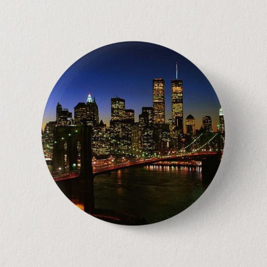 Klassieke NYC Skyline Ronde Button 5,7 Cm (Voorkant)