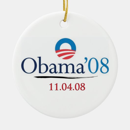 Klassieke Obama'08 Herdenkingsornament Keramisch Ornament (Voorkant)