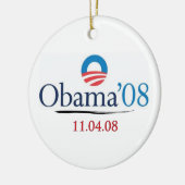 Klassieke Obama'08 Herdenkingsornament Keramisch Ornament (Links)