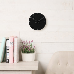 Klassieke Obsidiaan Zwart Ronde Acryl Wandklok