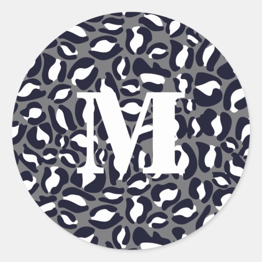 Klassieke Oerwoud-partij van de Leopard Print Mono Ronde Sticker (Voorkant)