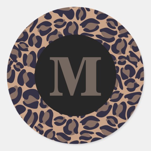 Klassieke Oerwoud-partij van de Leopard Print Mono Ronde Sticker (Voorkant)