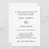 Klassieke officiële uitnodiging tot huwelijk (Voorkant / Achterkant)