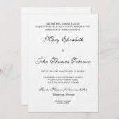 Klassieke officiële uitnodiging tot huwelijk (Voorkant / Achterkant)