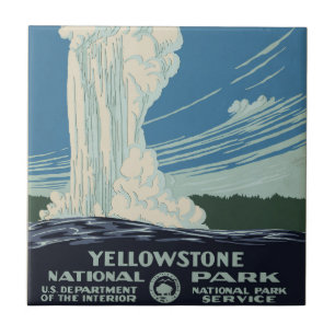 Klassieke Old Faithful in Yellowstone National Par Tegeltje