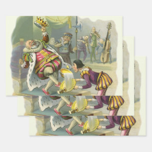 Klassieke Old King Cole Kindeerversje Gedicht Lied Inpakpapier Vel