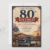 Klassieke Oldtimer 80ste Verjaardag Kaart (Voorkant)